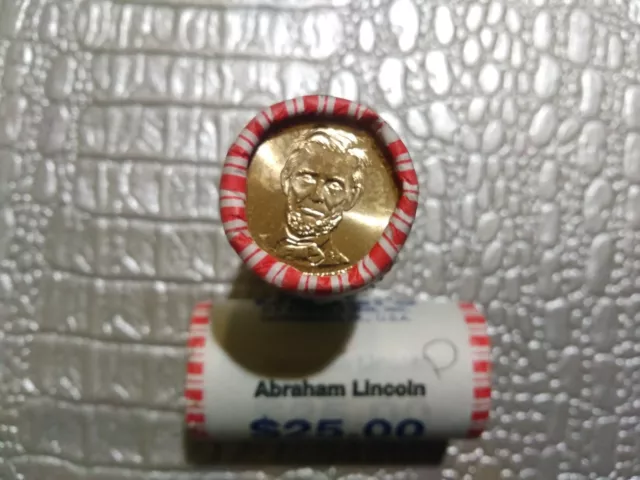 Cartucho 25 Monedas 1 Dólar Estados Unidos 2010-D Presidente Abraham Lincoln