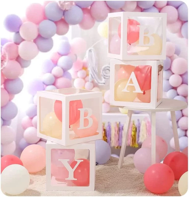 Baby Boxes with Letters for Baby Shower,Clear Transparent Baby Shower Decoration