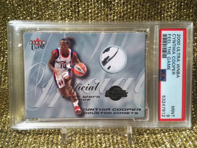 Cynthia Copper Houston Comets 2000 Ultra WNBA Feel Game Used Shoe Sneaker PSA 9