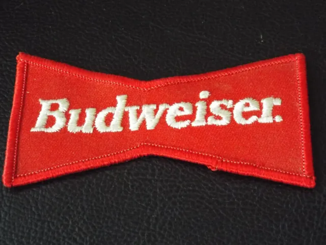 Vintage Budweiser Beer Embroidered Uniform Bowtie Logo Patch