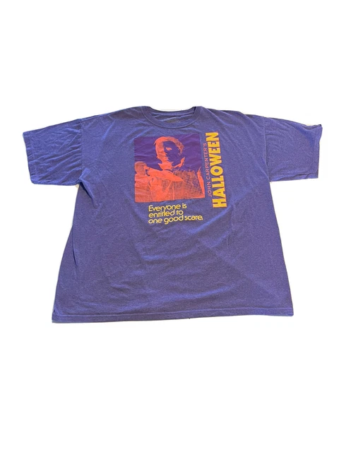 John Carpenters HALLOWEEN Michael Myers Tshirt 2XL-Faded Purple-Horror Murder