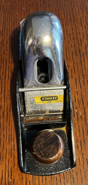 Vintage STANLEY No. 110 Block Plane w/Decal & Sharp Blade (Made in USA)