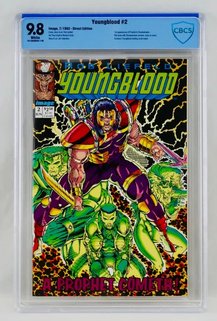 Youngblood #2 CBCS 9.8 First Prophet & Shadowhawk Appearance 1st NM/MT Hot Key