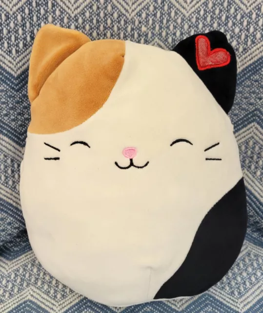 Squishmallows Cameron Cam Calico Cat Plush 9" Kellytoy Closed Eyes Heart 2017