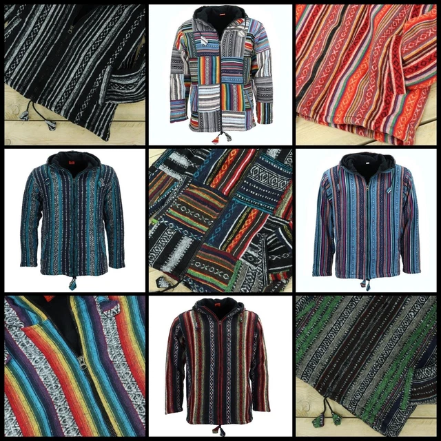 Capuche Cardigan En Coton épais Style Baja/Hippie - LoudElephant, Fabrication Népal, Neuf Avec étiquettes