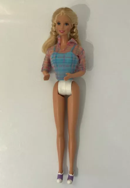 MATTEL INC 1966 Barbie Doll China White Underwear Blonde Plaits 12