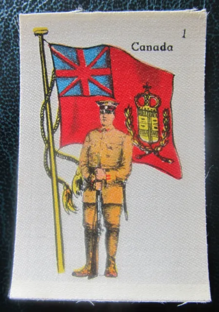Cigarette Silks Card Canada military La Favorita Soldiers & Flag ORIGINAL BACK