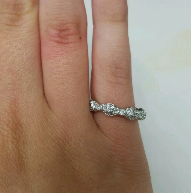 **Sterling Silver Eternity Cubic Zirconia Ring Size 5.75**