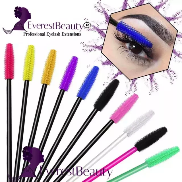 💙❤️Disposable Eyelash Brush Silicone Mascara Wands Applicator Makeup Tool💙❤️