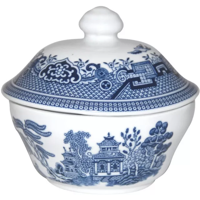 Churchill China Blue Willow Georgian Covered Sugar Bowl with Lid