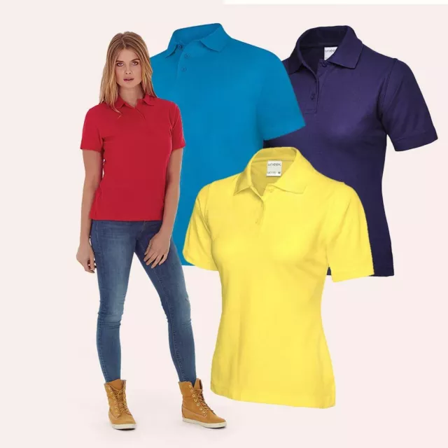 Ladies Ultra Cotton Poloshirt by Uneek UC115 Polo Shirt - XS to 3XL -14 Colours