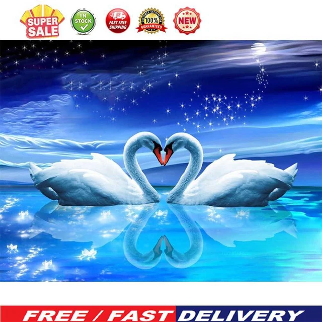 (DE7964) 5D Kit de Imágenes de Estrás Hágalo usted mismo Lago de los Cisnes Diamantes Cuadrados Diamantes Pintura