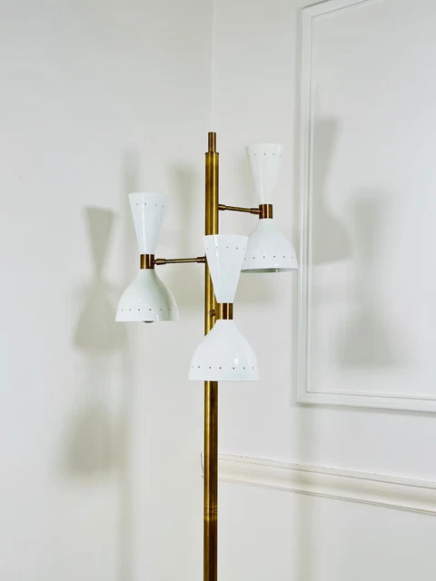 Lampadaire Spoutnik fabriqué à la main de style Stilnovo du milieu du...