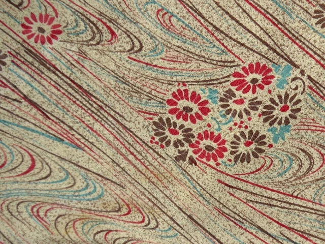 Vintage Japanese Kimono Silk Fabric| Beige Stream 60"| Long Panel | Aus Stock