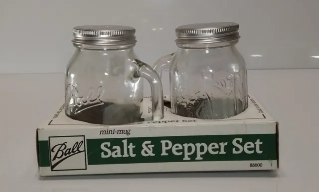 Ball Mason Jar Glass Salt and Pepper Shakers Pack Of 2 Clear
