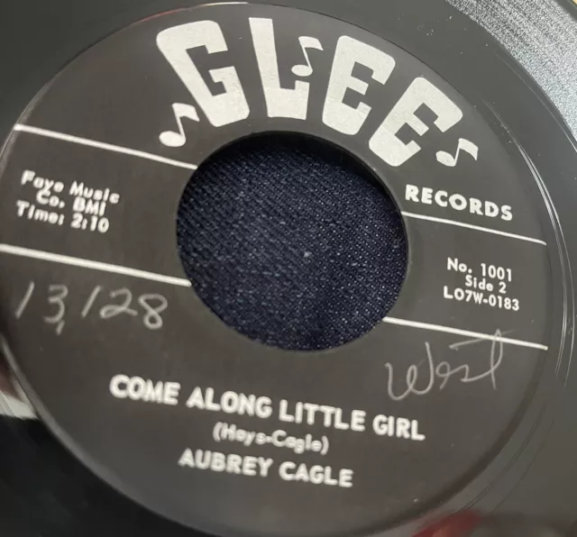 Rockabilly 45 Aubrey Cable Come Along Little Girl/blue lonely world glee vg++