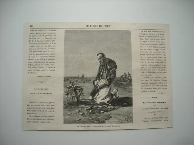 Gravure 1864. Le Dernier Adieu. D’apres Le Tableau De M. Armand Dumaresq. Expli.