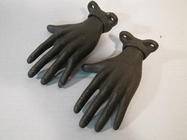 Pair Of Cast Iron Hand Hooks Hangers New Architectural Bath Kitchen Display 2