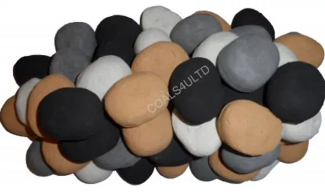 Gas Fire Replacement Pebbles Coals Universal Ceramic Stones Variations Available