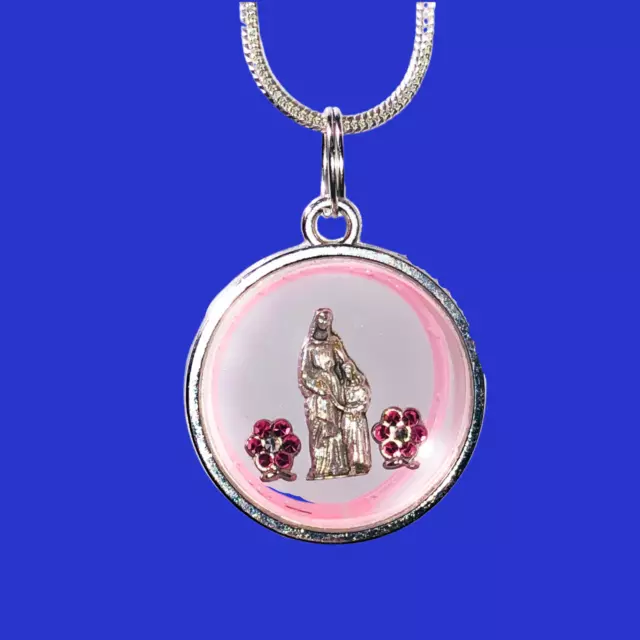 Saint Anne Catholic necklace Christmas Medal Holy Marian water