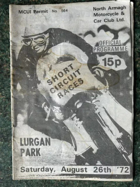 Lurgan Park Motorcycle Race Programme 1972 Isle Of Man TT Ulster Grand Prix Manx