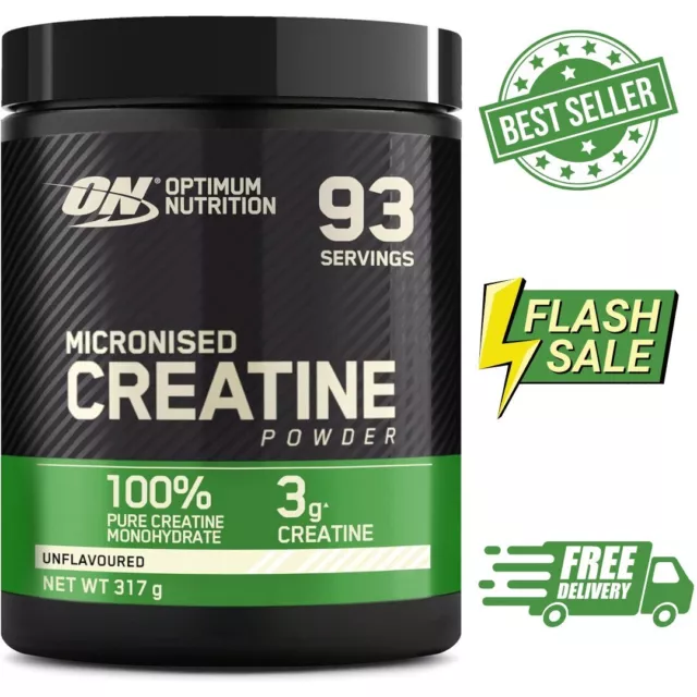 Optimum Nutrition Micronised Creatine Monohydrate Powder 100% 317g - 93 Serve