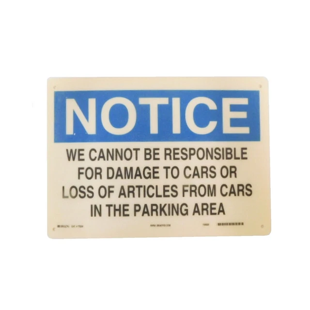 Brady Y69680 10" x 14" Notice Signs (6 Signs)