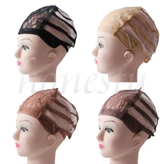 Wig Cap Making Elastic Breathable Lace Mesh Net Weaving Cap Adjustable Head