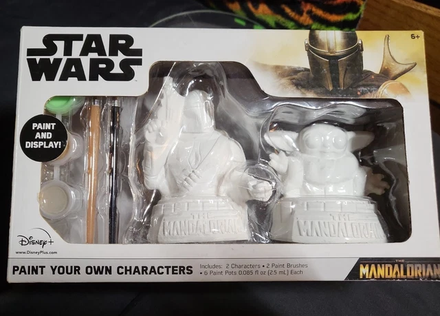 Disney Star Wars Mandalorian Paint Your Own Characters Figures Grogu & Mando New