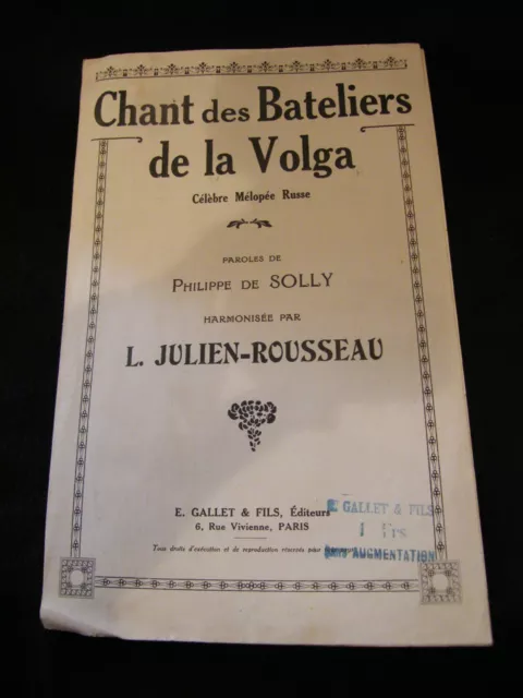 "Partitura Chant Des Barqueros de La Volga Julien Rousseau Music Sheet "