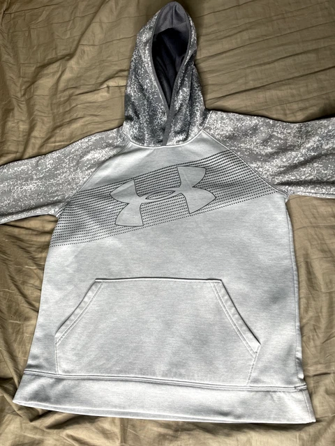 Under Armour Hoodie Boy's Large Grey Long Sleeve Athletic Pullover Sweatshirt