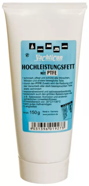 Yachticon Hochleistungs-Fett mit PTFE 150g Schmierfett für Winschen Winden