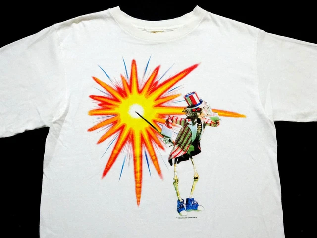 Grateful Dead Shirt T Shirt Vintage 1987 Fall Tour GD Movie USA Skeleton GDP L