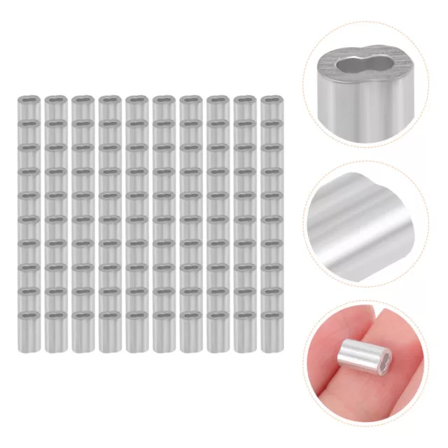 100 Pcs Aluminium 8-förmige Aluminiumhülse Kabelschlaufe Aus Metalldraht