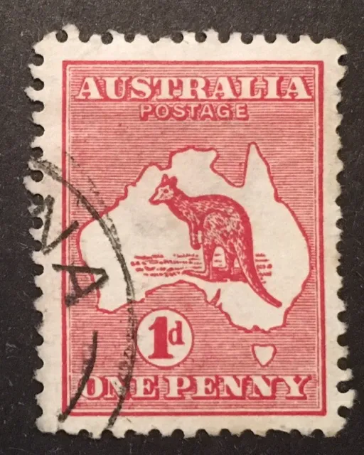 Australia "Kangaroos"  1913/14 VFU 1d stamp (SG 2) LH