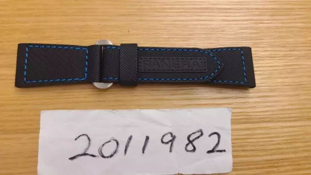 Officine Panerai  Black Diving Strap with Blue Stitching 26mm Brand New