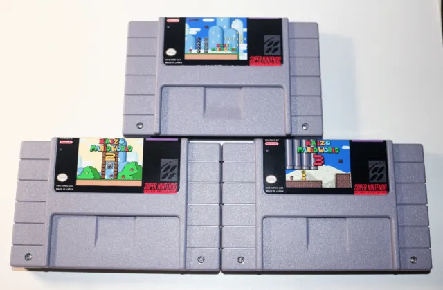 Kaizo Mario World 1 + 2 + 3 Games For SNES NTSC-U/C US Canada