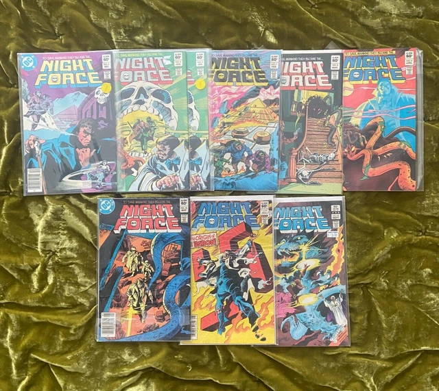 Lot of 9 DC Comics The Night Force. #:5-10,13,14. (1982-83).  Bronze Age Comics.