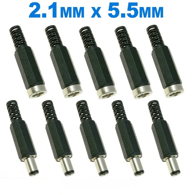 Acheter 5 Paires De Fiches Mâles En Plastique 12V 3A, 5.5x2.1mm, DC022, Prise D'alimentation Cc, Jack Femelle, Vis, écrou, Connecteur De Montage Sur Panneau 5.5x2.1MM