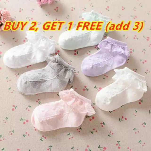 Cute Baby Lace Sock Girls Tiny Newborn Spanish Knitted Cotton Blend Ankle Socks