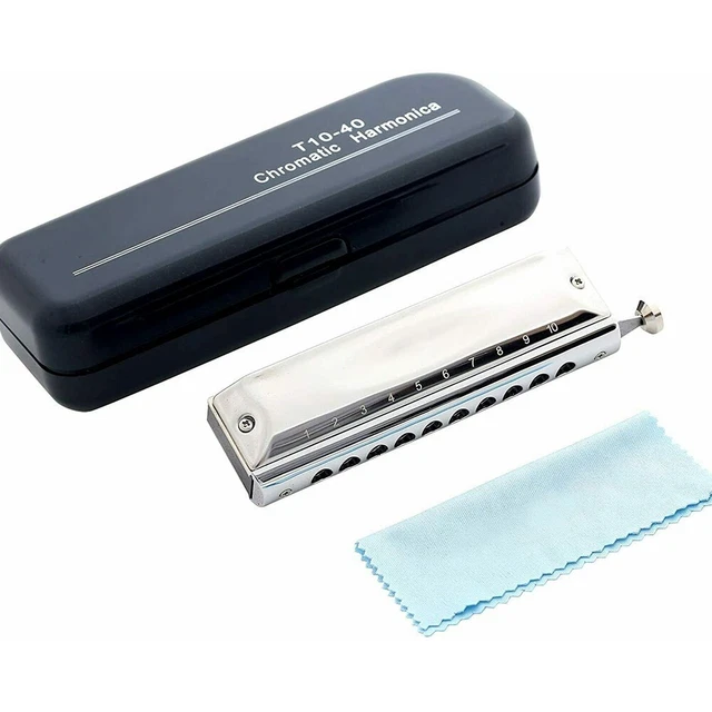 Harmonica Chromatic Harmonica with Cleaning Cloth Mouth Organ