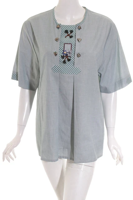 Camicia tradizionale GEDE donna taglia DE 40 verde-bianco stile stravagante