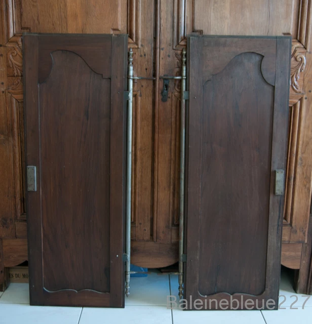 Set 2 French Antique Carved Louis XV Style Architectural Panel Door Solid Walnut 5