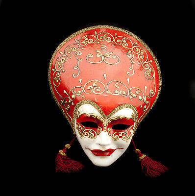 Mask from Venice Volto Liberty Red And Gold - Mask Venetian 280