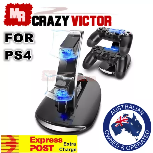 PlayStation PS4 Controller LED Charger Dock Station Dual USB Fast Charging Stand