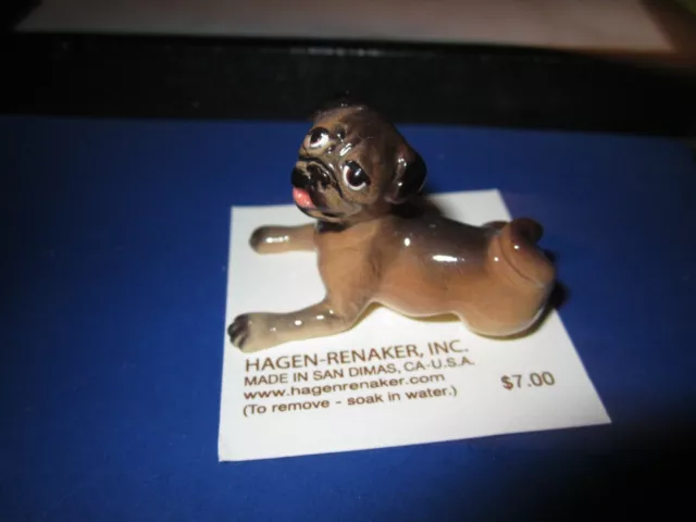 Hagen-Renaker Mini #3317 BABY PUG in TAN - Miniature Ceramic Dog Figurine