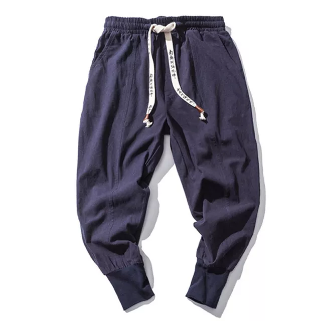 Uomo Harem Pantaloni Larghi a Gamba Larga Casual Cavallo Basso da Jogging - 3