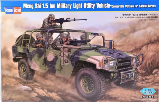 Hobby Boss 1:35 Meng Shi 1.5 Ton Military Light Utility Vehicle Convertible Vers