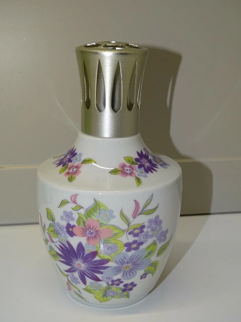 LAMPE BERGER EN PORCELAINE REVOL PB À DÉCOR DE PAONS ET