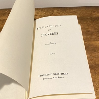 H. A. Ironside Notes on Proverbs Loizeaux Brothers hardcover 1977